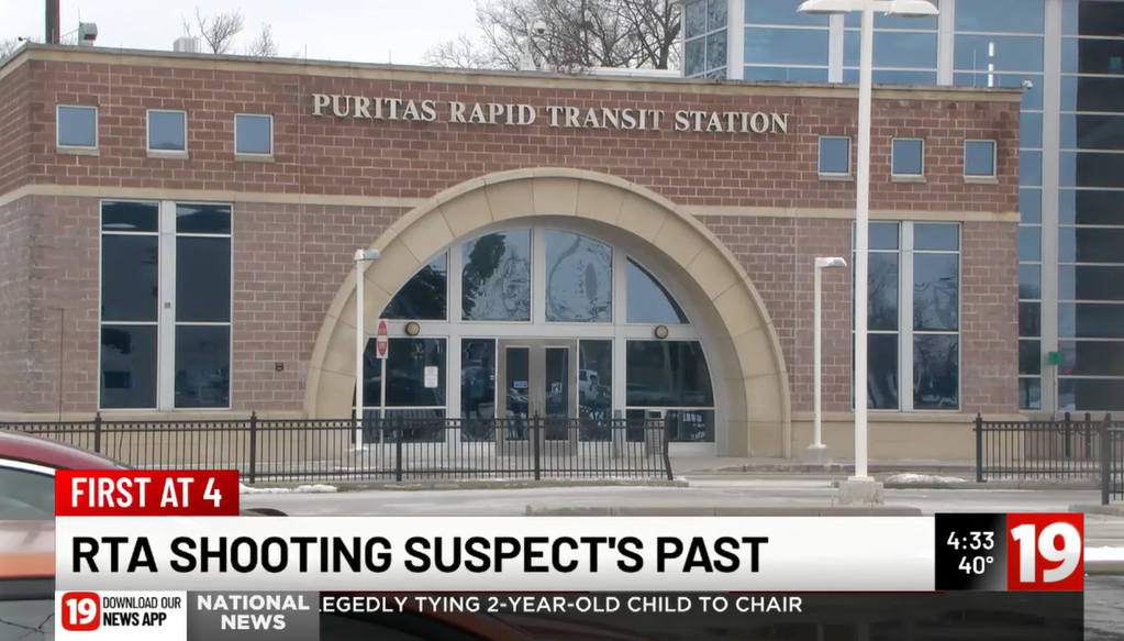 The Puritas Rapid Transit Station in Cleveland where the fatal shooting happened.